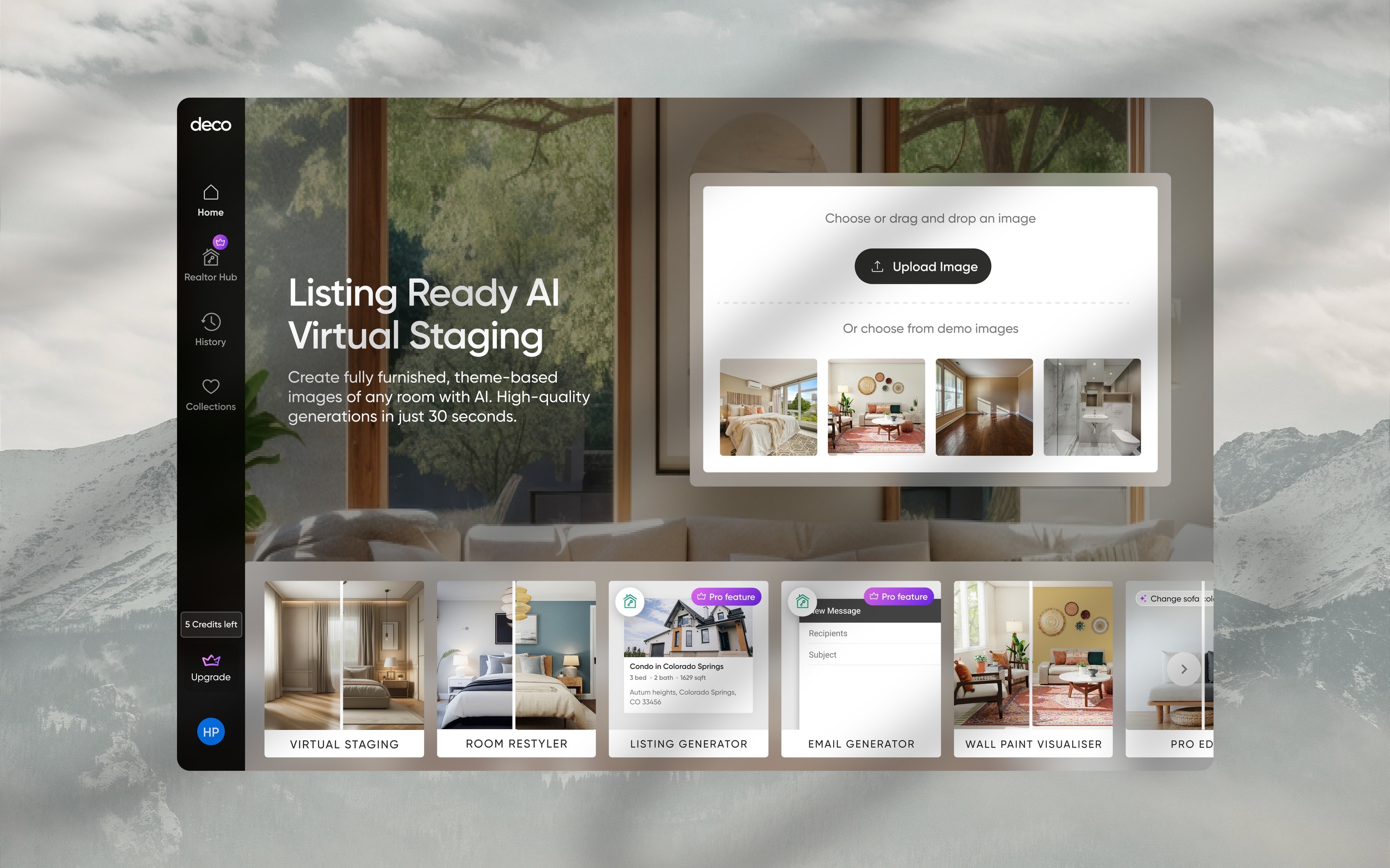 Deco AI virtual staging showcase